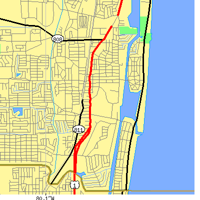 Zip code 33432 close-up map