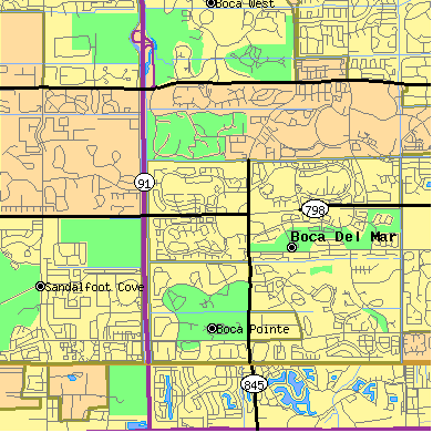 Zip code 33433 close-up map