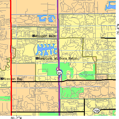 Zip code 33434 close-up map