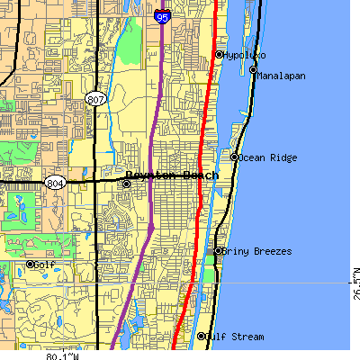 Zip code 33435 close-up map