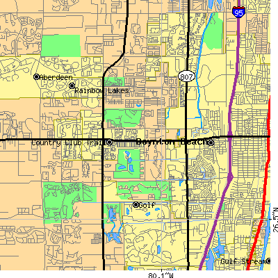 Zip code 33436 close-up map