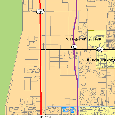 Zip code 33446 close-up map