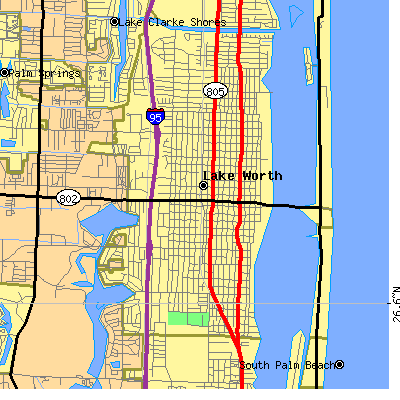 Zip code 33460 close-up map