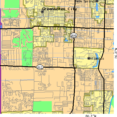 Zip code 33463 close-up map