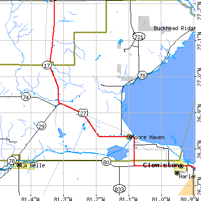Zip code 33471 close-up map