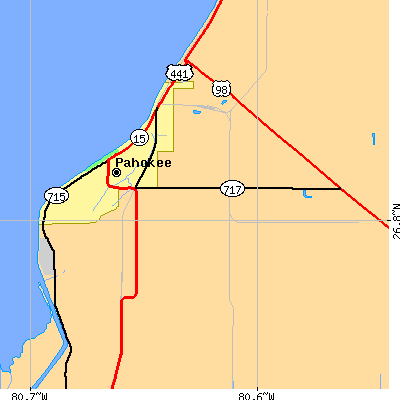 Zip code 33476 close-up map