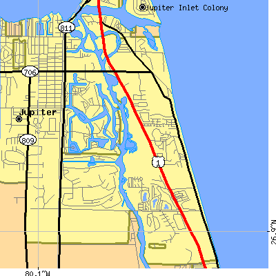 Zip code 33477 close-up map