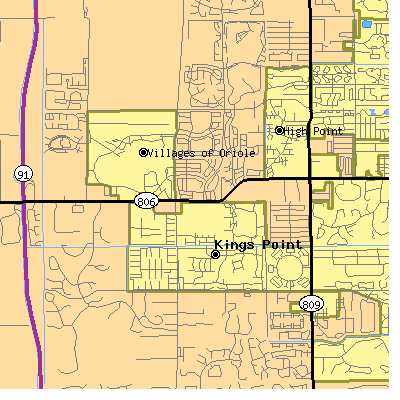 Zip code 33484 close-up map