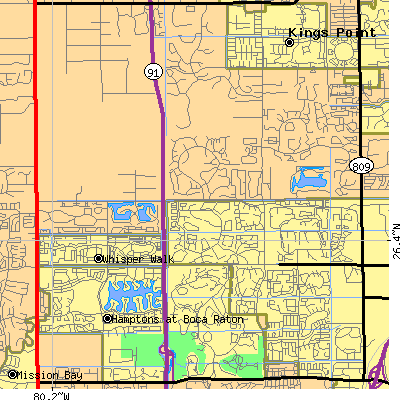 Zip code 33496 close-up map