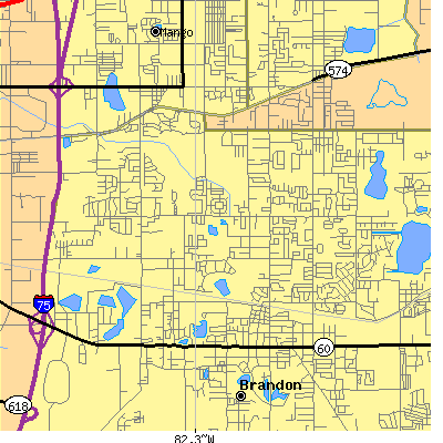 Zip code 33510 close-up map