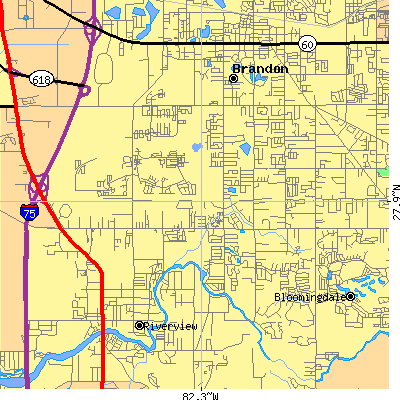 Zip code 33511 close-up map
