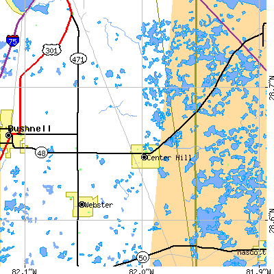 Zip code 33514 close-up map