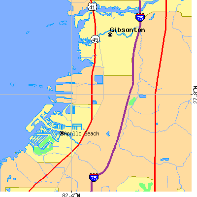 Zip code 33534 close-up map