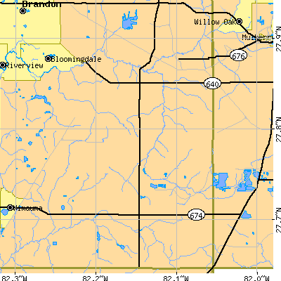 Zip code 33547 close-up map