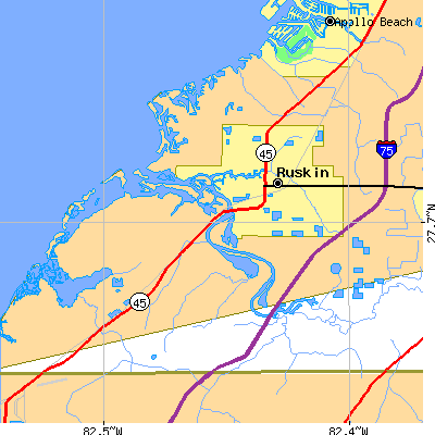 Zip code 33570 close-up map
