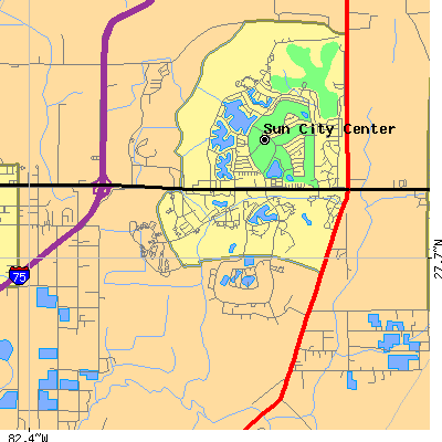 Zip code 33573 close-up map