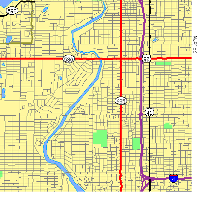 Zip code 33603 close-up map