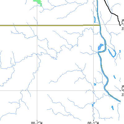 Zip code 36538 close-up map