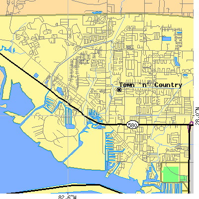 Zip code 33615 close-up map