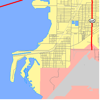 Zip code 33616 close-up map