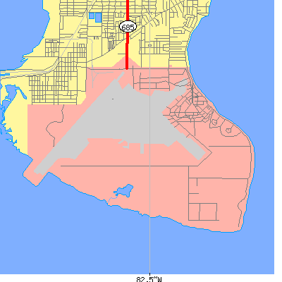 Zip code 33621 close-up map