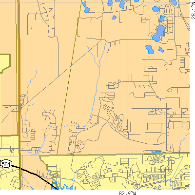 Zip code 33626 close-up map