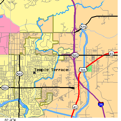 Zip code 33637 close-up map