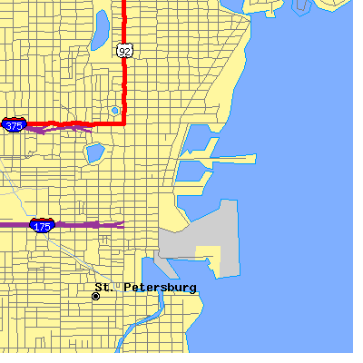 Zip code 33701 close-up map