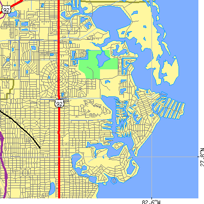 Zip code 33703 close-up map