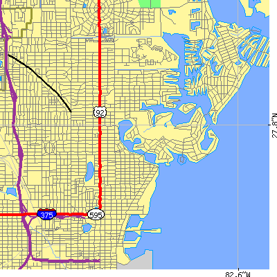 Zip code 33704 close-up map