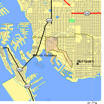 Zip code 33707 close-up map