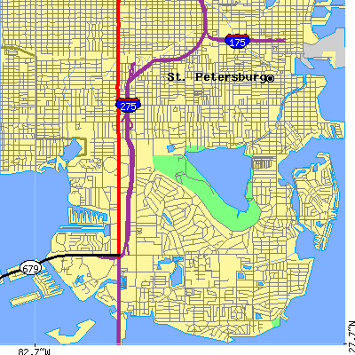 Zip code 33712 close-up map