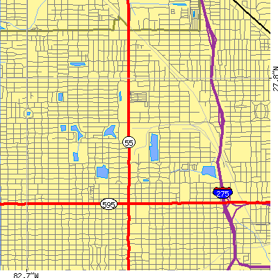Zip code 33713 close-up map