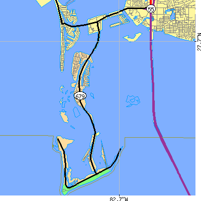 Zip code 33715 close-up map