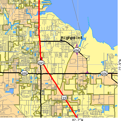 Zip code 33760 close-up map