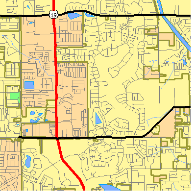 Zip code 33761 close-up map