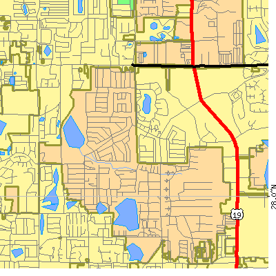 Zip code 33763 close-up map