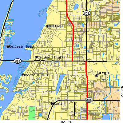 Zip code 33770 close-up map