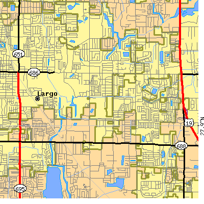 Zip code 33771 close-up map