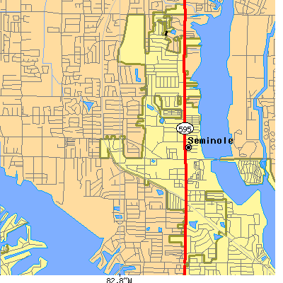 Zip code 33772 close-up map