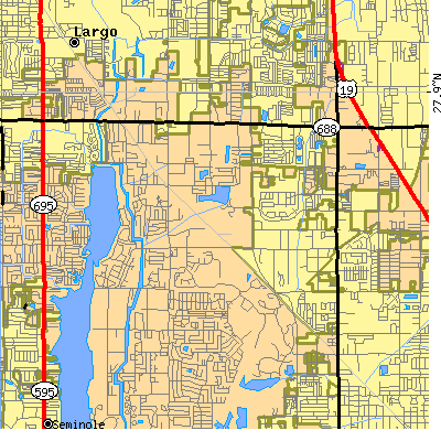 Zip code 33773 close-up map