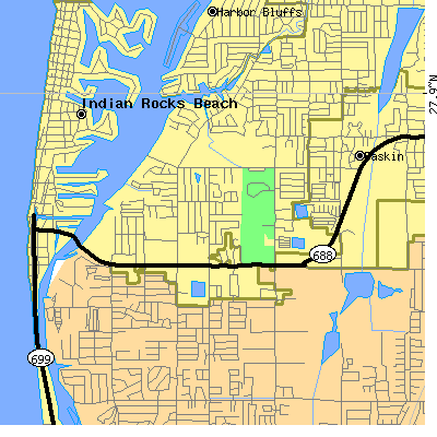 Zip code 33774 close-up map