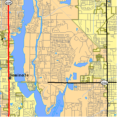 Zip code 33777 close-up map