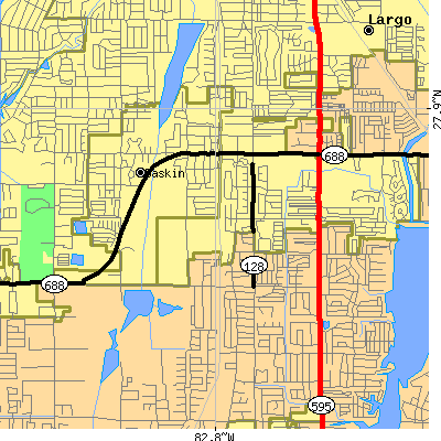 Zip code 33778 close-up map