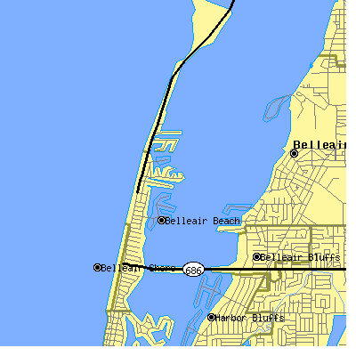 Zip code 33786 close-up map