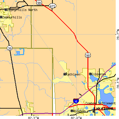 Zip code 33810 close-up map