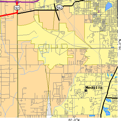 Zip code 33811 close-up map