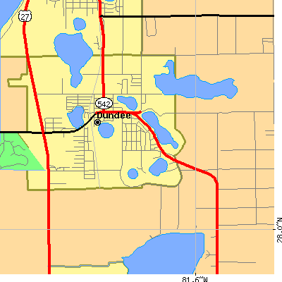 Zip code 33838 close-up map