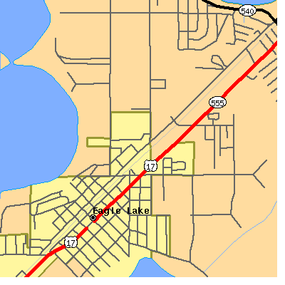 Zip code 33839 close-up map