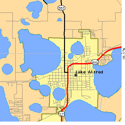 Zip code 33850 close-up map